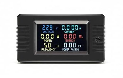 WunderCurrent® Digital Energy Meter for EV Charging | Voltage, Current, Power, kWh, Frequency & Power Factor Display | High-Precision AC Monitoring Module (Colored)