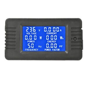 WunderCurrent® Digital Energy Meter for EV Charging | Voltage, Current, Power, kWh, Frequency & Power Factor Display | High-Precision AC Monitoring Module (Black & White)